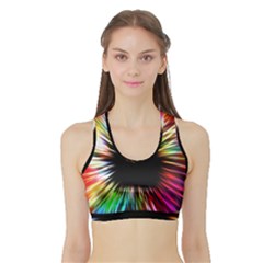 Color Background Structure Lines Sports Bra With Border by Simbadda