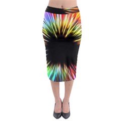 Color Background Structure Lines Midi Pencil Skirt by Simbadda