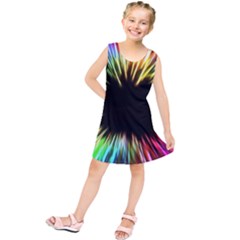 Color Background Structure Lines Kids  Tunic Dress by Simbadda