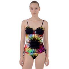 Color Background Structure Lines Sweetheart Tankini Set by Simbadda