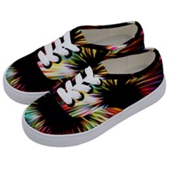 Color Background Structure Lines Kids  Classic Low Top Sneakers