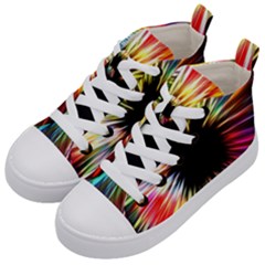 Color Background Structure Lines Kid s Mid-top Canvas Sneakers