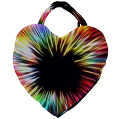 Color Background Structure Lines Giant Heart Shaped Tote