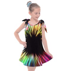 Color Background Structure Lines Kids  Tie Up Tunic Dress by Simbadda