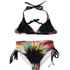 Color Background Structure Lines Kids  Classic Bikini Set by Simbadda