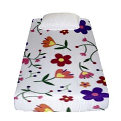 Flowers Pattern Texture Nature Fitted Sheet (single Size) by Simbadda