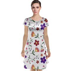 Flowers Pattern Texture Nature Cap Sleeve Nightdress by Simbadda