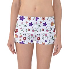 Flowers Pattern Texture Nature Reversible Boyleg Bikini Bottoms by Simbadda