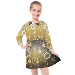 Block Chain Data Records System Kids  Quarter Sleeve Shirt Dress by Simbadda