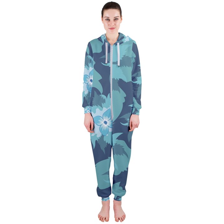 Graphic Design Wallpaper Abstract Hooded Jumpsuit (Ladies) 