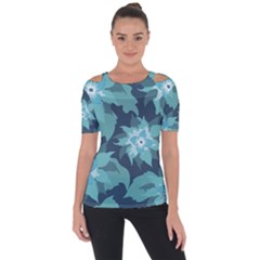 Graphic Design Wallpaper Abstract Shoulder Cut Out Short Sleeve Top by Simbadda