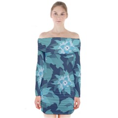 Graphic Design Wallpaper Abstract Long Sleeve Off Shoulder Dress by Simbadda