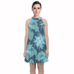 Graphic Design Wallpaper Abstract Velvet Halter Neckline Dress 