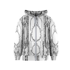 Leighton Floriated Antique Scroll Kids  Zipper Hoodie by Simbadda