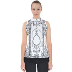 Leighton Floriated Antique Scroll Mock Neck Shell Top by Simbadda