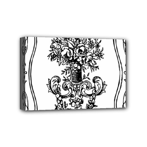 Floriated Antique Scroll Fruit Mini Canvas 6  X 4  (stretched) by Simbadda