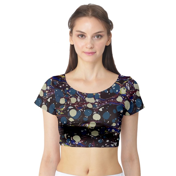 Marble Rock Comb Antique Short Sleeve Crop Top