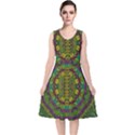 Butterfly Flower Jungle And Full Of Leaves Everywhere V-Neck Midi Sleeveless Dress  View1