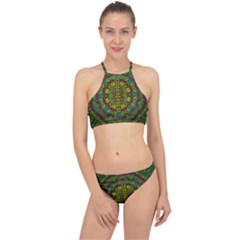 Butterfly Flower Jungle And Full Of Leaves Everywhere Racer Front Bikini Set by pepitasart