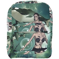 Wonderful Dark Mermaid With Awesome Orca Full Print Backpack by FantasyWorld7