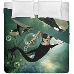 Wonderful Dark Mermaid With Awesome Orca Duvet Cover Double Side (king Size) by FantasyWorld7