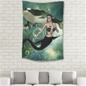 Wonderful Dark Mermaid With Awesome Orca Small Tapestry View2