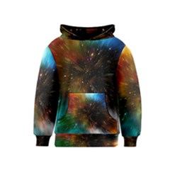 Universe Galaxy Sun Star Movement Kids  Pullover Hoodie by Simbadda