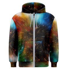 Universe Galaxy Sun Star Movement Men s Zipper Hoodie by Simbadda