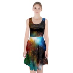 Universe Galaxy Sun Star Movement Racerback Midi Dress by Simbadda