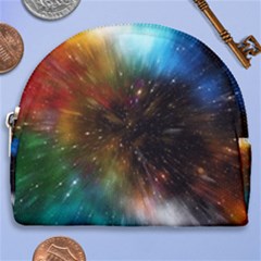 Universe Galaxy Sun Star Movement Horseshoe Style Canvas Pouch by Simbadda