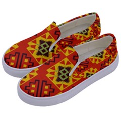 Squares And Other Shapes Pattern                                                 Kids  Canvas Slip Ons by LalyLauraFLM