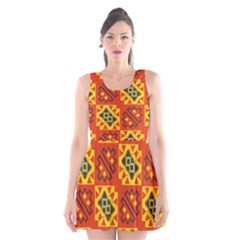 Squares And Other Shapes Pattern                                                  Scoop Neck Skater Dress