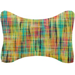 Yellow Blue Red Stripes                                                   Seat Head Rest Cushion by LalyLauraFLM