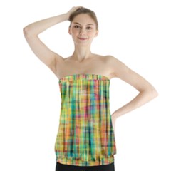 Yellow Blue Red Stripes                                                         Strapless Top by LalyLauraFLM