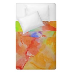 Orange Red Yellow Watercolors Texture                                                         Duvet Cover (single Size) by LalyLauraFLM