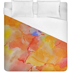 Orange Red Yellow Watercolors Texture                                                         Duvet Cover (king Size) by LalyLauraFLM