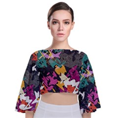 Misc Shapes                                                  Tie Back Butterfly Sleeve Chiffon Top