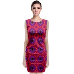 Retro Abstract Boho Unique Sleeveless Velvet Midi Dress by Simbadda