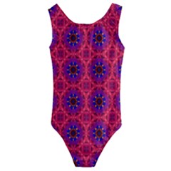 Retro Abstract Boho Unique Kids  Cut-out Back One Piece Swimsuit