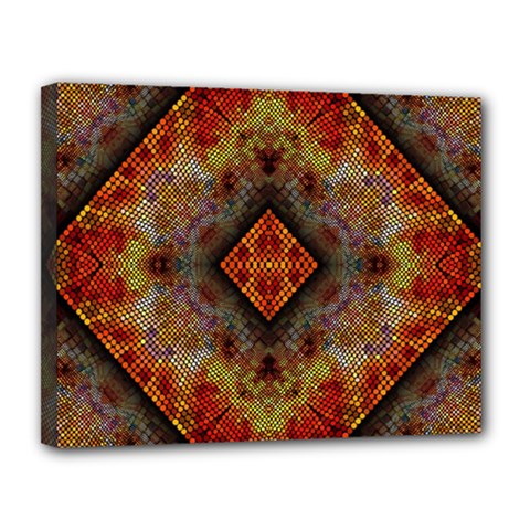 Autumn Kaleidoscope Art Pattern Canvas 14  x 11  (Stretched)