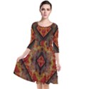 Autumn Kaleidoscope Art Pattern Quarter Sleeve Waist Band Dress View1