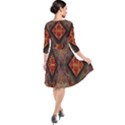 Autumn Kaleidoscope Art Pattern Quarter Sleeve Waist Band Dress View2