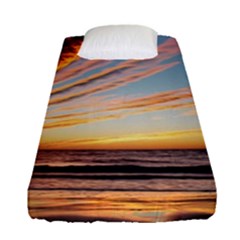 Sunset Beach Ocean Scenic Fitted Sheet (single Size) by Simbadda