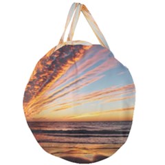 Sunset Beach Ocean Scenic Giant Round Zipper Tote by Simbadda