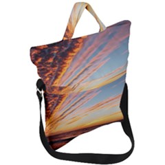 Sunset Beach Ocean Scenic Fold Over Handle Tote Bag by Simbadda