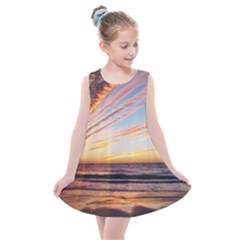 Sunset Beach Ocean Scenic Kids  Summer Dress