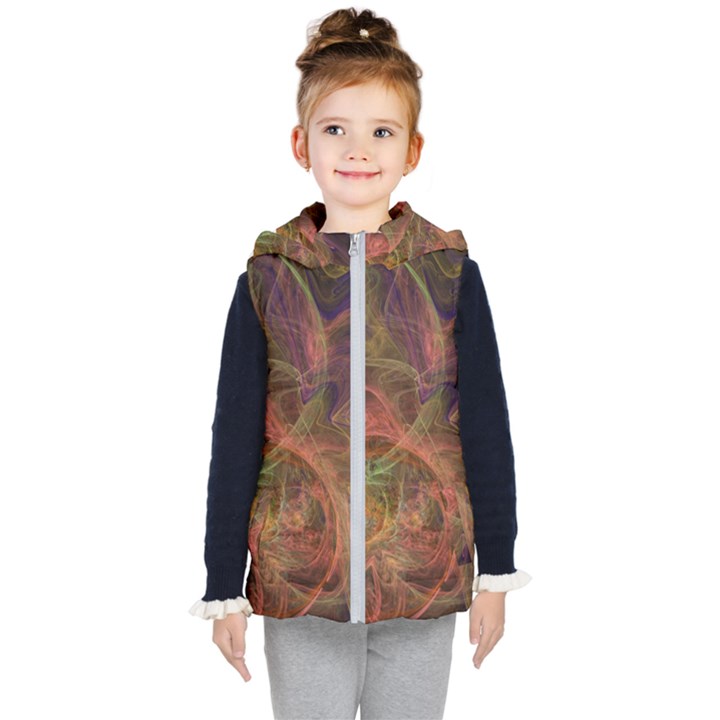 Abstract Colorful Art Design Kid s Hooded Puffer Vest