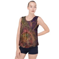 Abstract Colorful Art Design Bubble Hem Chiffon Tank Top