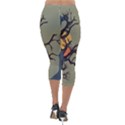 Art Drawing Abstract Blue Yellow Lightweight Velour Capri Leggings  View2