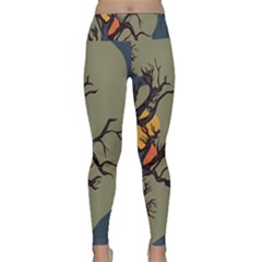 Art Drawing Abstract Blue Yellow Lightweight Velour Classic Yoga Leggings by Celenk